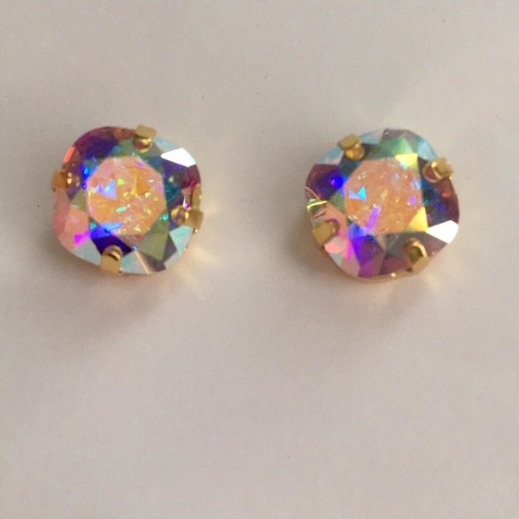 Aurora Borealis Crystal Earrings - Picture 2 of 6